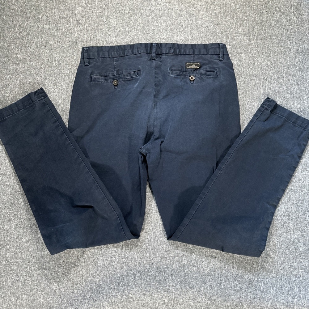 Banana Republic Skinny Chino Pants Mens 35x34 Navy Blue Slim Casual Denim - Picture 5 of 8